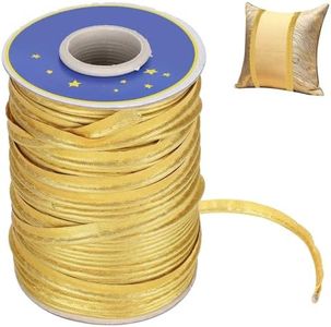 Gold Piping Trim for Sewing, Fold Bias Tape Braid Piping Bias Satin Piping Trim Sewing Piping Fabric Piping Trim for Table Cloth or Garment Refined Finishes 70 Meters(Gold)