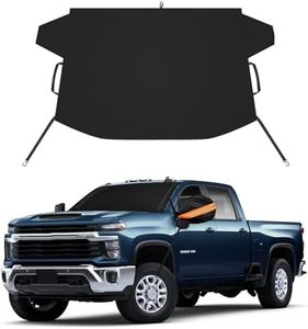 YeewayVeh Windshield Snow Cover for Silverado 1500 2500 3500 HD Oxford Fabric Windshield Cover for Ice and Snow, Winter Front Windshield Cover with Rearview Mirrow Covers for SUV Truck, Black