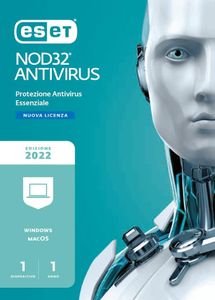 ESET NOD32 2022 | Antivirus Base | 1 dispositivo | Licenza di 1 Anno | Windows o Mac |Codice d'attivazione via posta