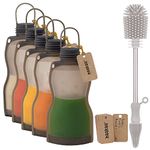 haakaa Breastmilk Storage Bags Breast Milk Storing Bags 9oz/260ml,5pk with Grey Silicone Cleaning Brush Set