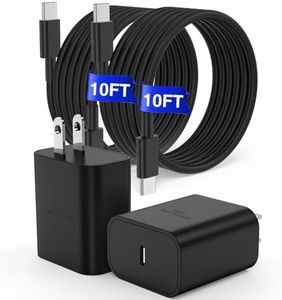 𝟐𝐏𝐚𝐜𝐤 45W Super Fast Charger Type C, for Samsung Galaxy S25 S24 Charger Block with 10FT Type C Charging Cord for Samsung Galaxy S25 S24+/Ultra/S22/S21/S20, iPhone 17 Air/16/15 Pro,Pro Max,Plus