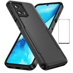 for Motorola Moto G 5G 2023 Case with Screen Protector,Slim Fit Bumper Heavy Duty Dual Layer Rugged Shockproof Armor Defender Back Cover Protective Phone Case for Moto G 5G 2023 (Black)