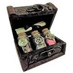Witch Bottle Kit in Wooden Chest Love for Luck & Wealth Magical Herb Spell Talisman