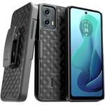 for Motorola G 5G (2024) Case with Belt Clip Holster, Kickstand Slim Cover Phone Case for Moto G 5G - Black