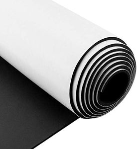 Foam Insulation Neoprene Sheets with Adhesive,Multi-Function Soundproof Large Marine Closed Cell Neoprene Rubber Roll (W：12 Inch T:1/8 Inch L:59 Inch,Black)