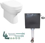 BTW Back to Wall Toilet Pan D-Shape Soft Close Seat Concealed Cistern Dual Flush