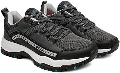 ASIAN Everest-01 Sports Trekking & Hiking,Walking Shoes with Rubber Outsole & Memory Foam Insole Lace-Up Shoes for Men & Boy's Dark Grey,UK 10