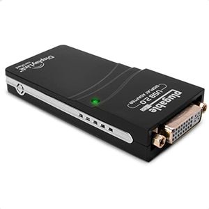 Plugable USB 2.0 to DVI, VGA, or HDMI Video Graphics Adapter for Multiple Monitors up to 1920x1080 Supports Windows 11, 10, 8.1, 7, XP, Mac, and ChromeOS