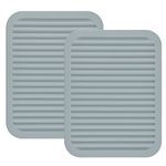 Smithcraft Silicone Trivets Mats for Hot Dishes and Hot Pots, Hot Pads for Countertops, Tables, Pot Holders, Spoon Rest Small Drying Mats Set of 2 Many Colors for Your Choose (Light Grey)