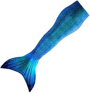 Mermaid Tail for Swimming (No Monofin) with MER-Shield Tip Protection, Adult Sizes (Blue Lagoon, Adult Small (JS 4-6))