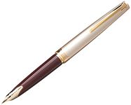 Pilot E95s Fountain Pen, Burgundy and Ivory Barrel with Gold Accents, Blue Ink, Fine Nib (60840)