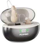 Flaygo Rechargeable Hearing Aids for Seniors' Hearing Loss (Not Amplifier) - Latest 16-Channel Digital OTC Hearing Aid with Intelligent Noise Cancellation, 5-Day Long-Lasting Battery, Medical-Grade Materials, Comfortable & Anti-Slip for Secure Wearing, Beige