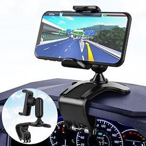 KATREU Porta Cellulare Auto,360 Gradi di Rotazione Supporto Telefono Auto,Universale Porta Telefono Auto con Clip a Molla,Compatibile con iPhone Samsung Huawei Xiaomi LG GPS Dispositivi