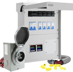 Upgraded 30 Amp 6 Circuit Transfer Switch Kit for Generator with 2 Digital Display Energy Meter with NEMA L14-30p Optional Power Inlet, IP 67 Waterproof, PreWired, for Indoor and Outdoor Use (2025)
