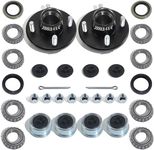 iBroPrat 2 Sets Trailer Hub Kit 4 Bolt 4, Trailer Axle Kit for 2000 lb 4 Lug Trailer Hub Fits 1" and 1-1/16" Spindle with Extra Dust Cap and Rubber Plug