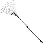 NGEL Adjustable Garden Leaf Rake || Expanding Stainless Steel Rake || Folding Head from 7 Inch to 22 Inch Collect ,Leaf Among Delicate Plants,Lawns and Yards (Pack of 1 )