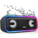 DOSS SoundBox Pro+ Bluetooth Speaker Wireless with 24W Stereo Sound, Punchy Bass, IPX6 Waterproof, TWS Pairing, Multi-Colors Lights, 15Hrs Playtime, for Home, Outdoor-Black