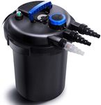 HAPPYGRILL Pond Filter 4000 Gallon Pond Pressure Bio Filter with 13W UV Light Fishpond Pump Filter for Garden Pool