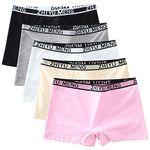 De feuilles 5 Pack Girls Assorted Hipster Briefs Cotton Knickers Underwear Underpants (Style Boyshorts, 8-16 Years)