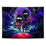 Fullfun Trippy Anime Tapestry for Bedroom, Colour Galaxy and Moon Tapestries, Psychedelic Art Tapestries Wall Hanging Decoration for Living Room Bedroom & Dorm 130 x 150 cm (50 x 60 Inch)