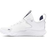 Under Armour Women's Flow Ace Low Volleyball Shoe, (101) White/White/Midnight Navy, 8.5