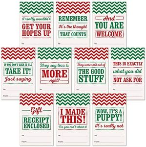 100 Tags - Funny Gift Labels for Christmas - Self Adhesive - Funny Gift Wrap