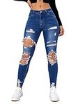 Floerns Women's Cut Out Ripped Jean