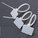 Twisted 100 Pieces Cable Ties Label Self Locking Tag Sign for Ethernet Rj45 Rj12 Wire (White)