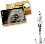 Stainless Steel Love You DAD Treble Fishhooks Fishing Circle Hooks with Gift Box for Men Husband Dad Christmas New Year Gift (Love You DAD with Fish)