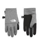 THE NORTH FACE Kids' Recycled Etip Glove | Touchscreen Compatible, Silicone Gripper Dots, Stretchy Fleece Lining, TNF Medium Grey Heather, Small