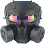 Dummy Gas Mask, Airsoft Tactical Gear Cosplay Full Face Mask with Double Fan for Paintball Costume Halloween