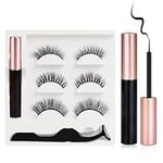 URAQT Magnetic Eyelashes, 3 Pairs Magnetic Eyelashes with Eyeliner Kit, 3D Reusable False Eyelashes, Magnetic Eyeliner with Magnetic Eyelashes Natural Look Waterproof Long-Lasting Easy to Use No Glue