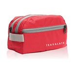 TRAVALATE Toiletry Bag | For Man And Women | Multipurpose | Water Resistant (Red & Grey), Large , 9 cm