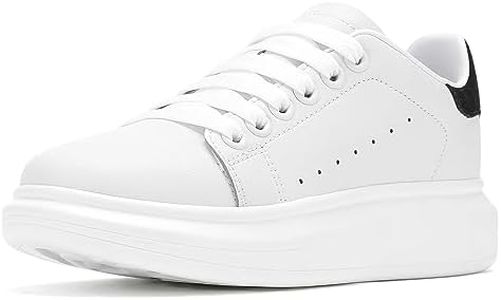 NewEndostar Women's Fashion Sneakers,Vibration Height Increase Shoes Lightweight Comfortable Casual Skateboarding Walking Shoes, White|black, 10