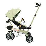 TOYPENTER 3 in 1 Baby Stroller/Kids Tricycle with Removable Canopy, Parental Adjust Push Handle Attached Bottle Holder for Kids | Boys | Girls Age 0 Months - 5 Years (Green)