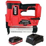 Excel EXL592B 18V Cordless 2nd Fix Nailer with 1 x 2.0Ah Battery Charger- Firing Speed 60Nails/min - 18ga Staple Size - LED Worklight - Depth Adjustment Wheel