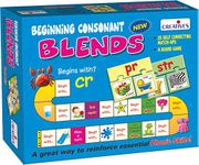 Creative's Beginning Consonant Blends |Learning & Educational Game Reinforce Phonic Skills| Learn Phonic Sounds and Blend Them to Form Words |Self Correcting Match-Ups Puzzles & Board Game|Ages 4 & Up