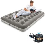 Bestway Premium Camping Double Airbed with Cordless Battery Pump, Double Flocked Inflatable Bed Portable, Air Mattress, Outdoor Camping Air Bed
