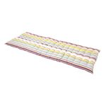 HOMESCAPES Green Stripe Garden Bench Cushion 3 Seater Seat Pad for Patio Furniture Kitchen or Dining Bench Indoor & Outdoor Use Comfortable 100% Cotton “Osaka” Style Thick Cushion 143 cm Wide