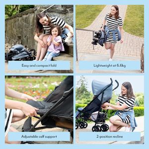 Graco EZLite Lightweight Stroller, Birth to 3 Years, Midnight Black, 6.6kg