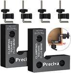 Preciva 90 Degree Mini Positioning Squares 2 Sets (2.32''x 2.32''), Aluminum Alloy Right Angle Clamps Fixing Clamp, Carpenter Corner Clamping Square Tool for Picture Frame Box Cabinets Drawers (Black)