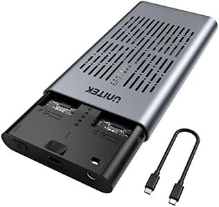 Unitek NVMe M.2 Duplicator with Offline Clone, Dual-Bay Tool-Free USB C 3.2 Gen 2*2 20Gbps to NVMe PCIe M-Key(B+M Key) Hard Drives Enclosure, Support UASP Trim and One- Key System Disk Copy Function