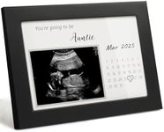 HAMUIERS Pregnancy Announcement for Aunt, Sonogram Picture Frame, Baby Reveal Ideas, Ultrasound Keepsake Frame, Black