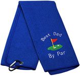 Generic Dad Golf Towel Embroidered Golf Towel Gift Golf Father Gift Best PapaPopsGrampyPapawOpaPoppy by Par Golf Towel with Clip (Best Dad-WH)