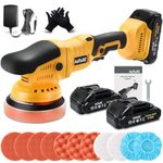 AUTIWOZ Cordless Car Polisher Buffer Sander Battery Polishing Machine Dual Action 5inch Polishing Pads Polish Kit for Car Polishing Buffing Sanding with 2*21V Batteries Variable Speeds 2800-5800RPM