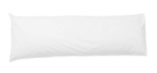 British Home Bedding Bolster Pillow Case Long Body Orthopaedic Support Maternity Pregnancy Pillow Case (Small Double 4ft 19" X 48", White)