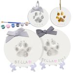 MYPAWLETS Dog or Cat Paw Print Kit Keepsake(Makes 2),DIY Pawprint Ornament with Customization Tool&Display Stands,Clay Pet Paw Print Impression Kit,Personalized Gifts for Pet Lovers-2R