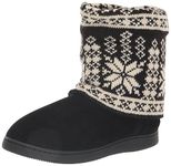 MUK LUKS Women's Raquel Slipper, Blk Snowflake, Medium UK