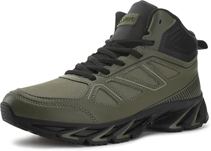 Joomra Mens High Top Shoes Size 13 Male Walking Basketball Tennis Sneakers Hiking Leather Skate Fashion Casual Army Green 48