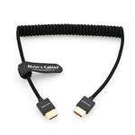 Alvin's Cables 8K 2.1 Full HDMI Braided Coiled-Cable for Atomos Ninja-V 4K-60P Record from Z-CAM for Canon-C70, for Sony A7S3| A9| A74